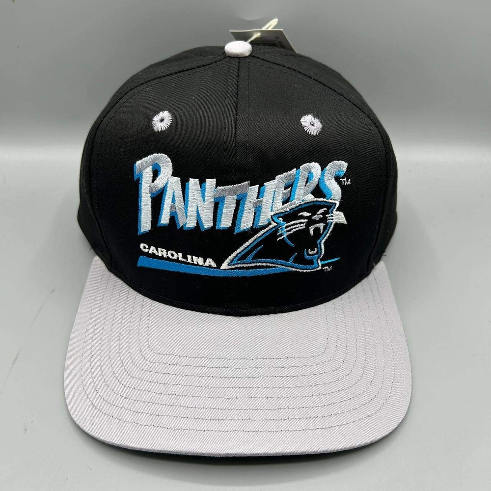 Vintage Carolina Panthers Hat Men Black Gray NFL Eastport Snap Back Cap New